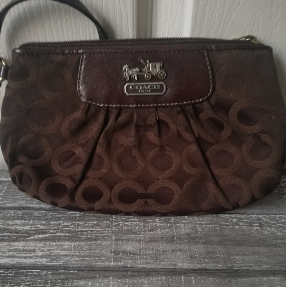 Dk Brown COACH Wristlet
